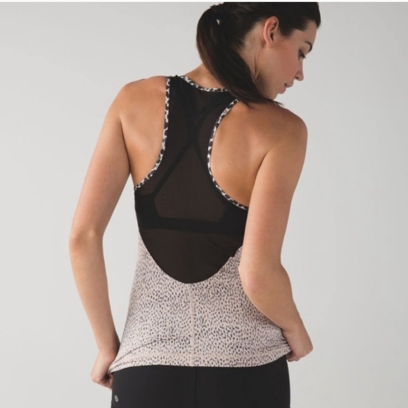 lululemon athletica Tops - Lululemon Dance To Yoga Tank Dottie Dash Grain Black / Black 6